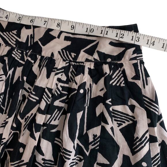 Anthro Odille Skirt Women's Size 0 Abstract Embroidered Beaded Hem Flare City - Picture 12 of 13